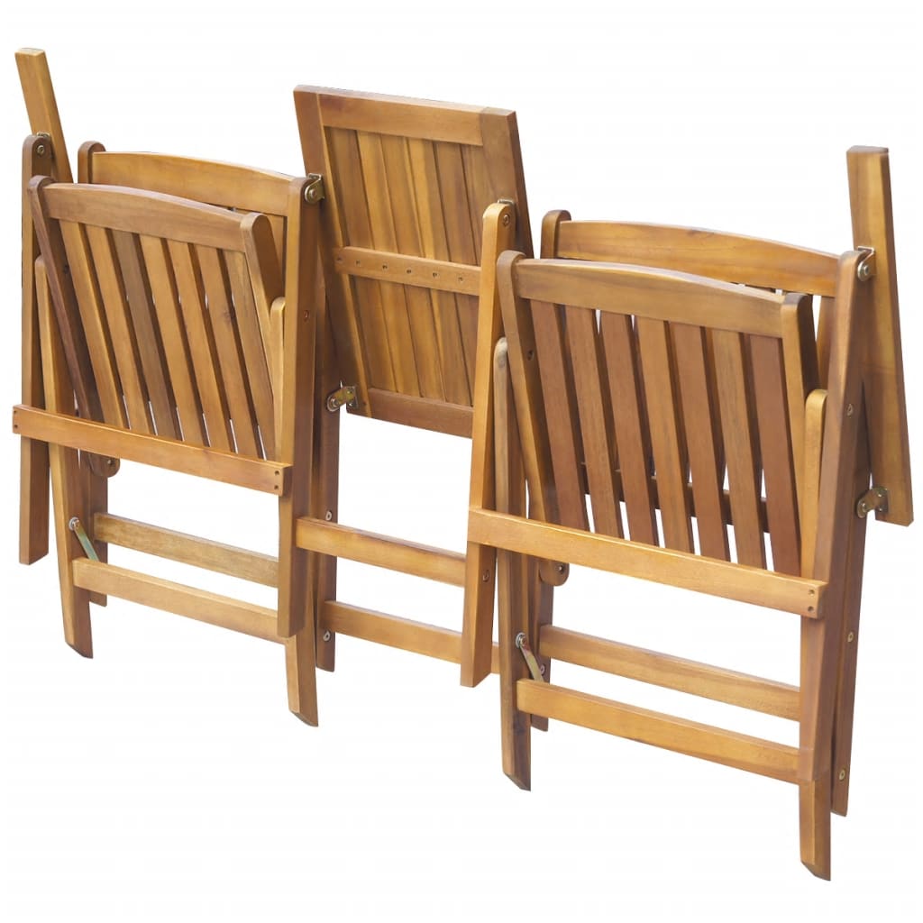 vidaXL Folding Patio Bench with Tea Table 55.1" Solid Acacia Wood