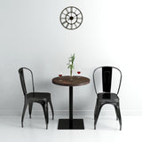vidaXL Bistro Table Kitchen Bar Table Dining Room Table MDF and Steel Round
