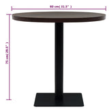vidaXL Bistro Table Kitchen Bar Table Dining Room Table MDF and Steel Round