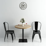 vidaXL Bistro Table Kitchen Bar Table Dining Room Table MDF and Steel Round
