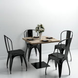 vidaXL Bistro Table Kitchen Bar Table Dining Room Table MDF and Steel Round