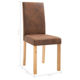 vidaXL Dining Chairs Side Chair with Wood Legs for Kitchen Faux Suede Leather