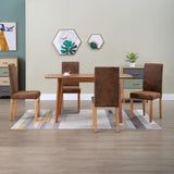vidaXL Dining Chairs Side Chair with Wood Legs for Kitchen Faux Suede Leather