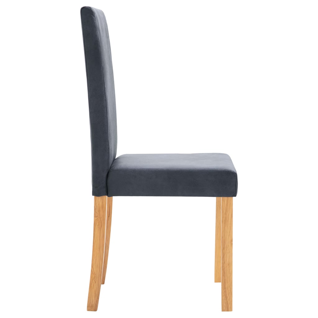 vidaXL Dining Chairs Side Chair with Wood Legs for Kitchen Faux Suede Leather