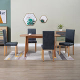 vidaXL Dining Chairs Side Chair with Wood Legs for Kitchen Faux Suede Leather