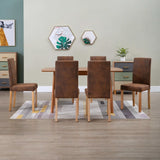 vidaXL Dining Chairs Side Chair with Wood Legs for Kitchen Faux Suede Leather