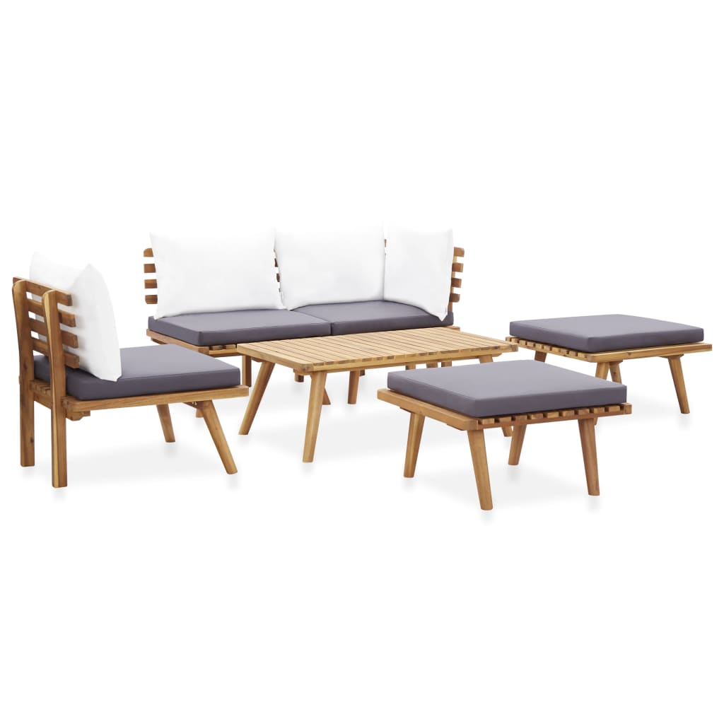 vidaXL 6 Piece Patio Lounge Set Solid Acacia Wood