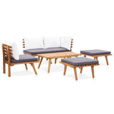 vidaXL 6 Piece Patio Lounge Set Solid Acacia Wood
