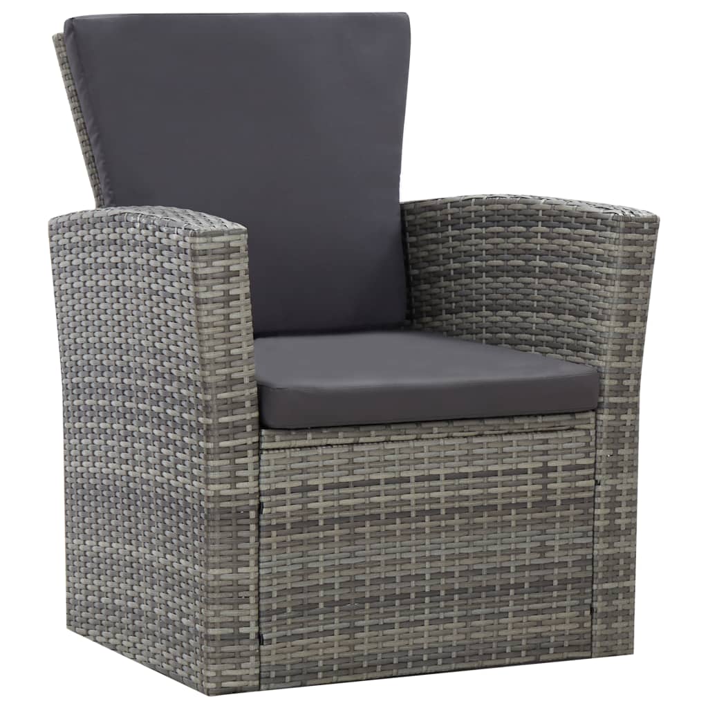 vidaXL Patio Lounge Set Sectional Sofa Set 4 Piece with Cushions Poly Rattan