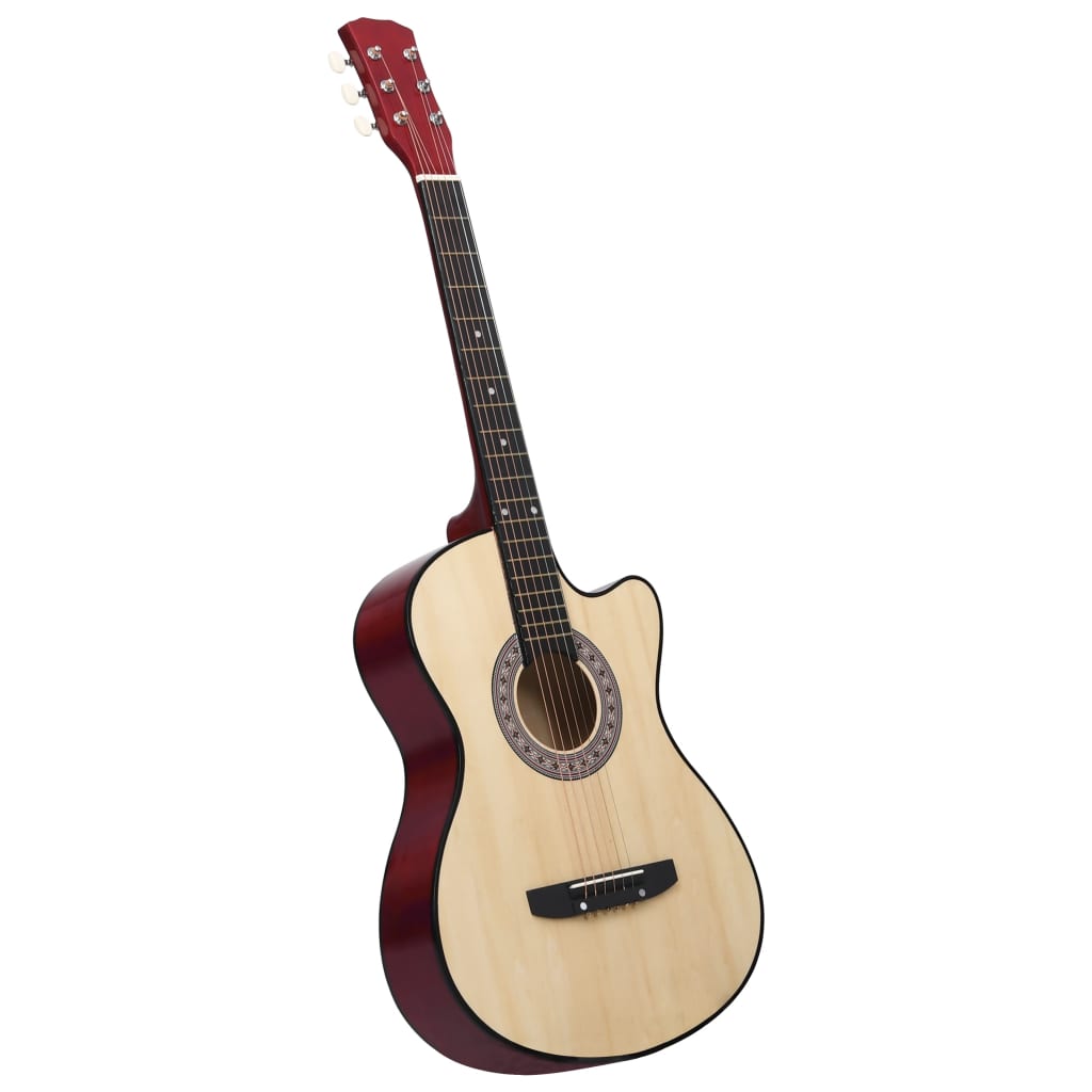 vidaXL Guitar Beginner Cutaway Guitar Acoustic Guitar with 6 Strings Basswood