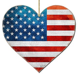 Adornos de madera con forma de corazón patriótico - Decoración navideña americana - 8187130-2