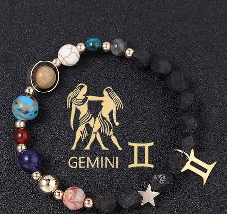 Natural Volcanic Rock Twelve Constellations Bracelets Fashion European And American Style - Lootquake