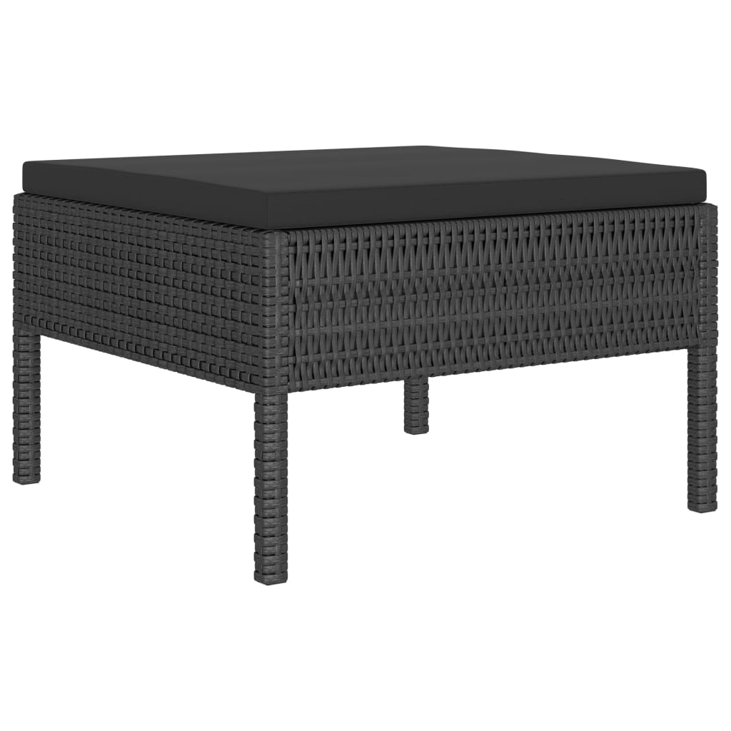 vidaXL 10 Piece Patio Lounge Set with Cushions Poly Rattan Black