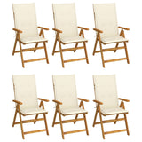vidaXL Outdoor Recliner Chairs Patio Chair with Cushions Solid Wood Acacia