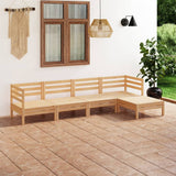 vidaXL Patio Furniture Set 5 Piece Garden Sectional Sofa Set Solid Wood Pine