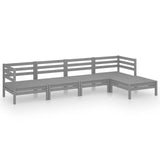 vidaXL Patio Furniture Set 5 Piece Garden Sectional Sofa Set Solid Wood Pine