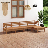 vidaXL Patio Furniture Set 5 Piece Garden Sectional Sofa Set Solid Wood Pine