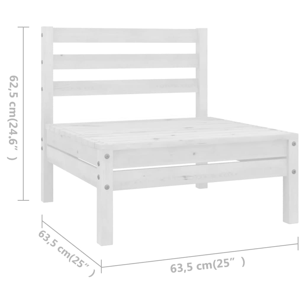 vidaXL 7 Piece Patio Lounge Set Solid Pinewood Black