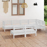 vidaXL 7 Piece Patio Lounge Set Solid Pinewood Black