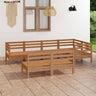vidaXL 7 Piece Patio Lounge Set Solid Pinewood Black