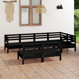 vidaXL 7 Piece Patio Lounge Set Solid Pinewood Black