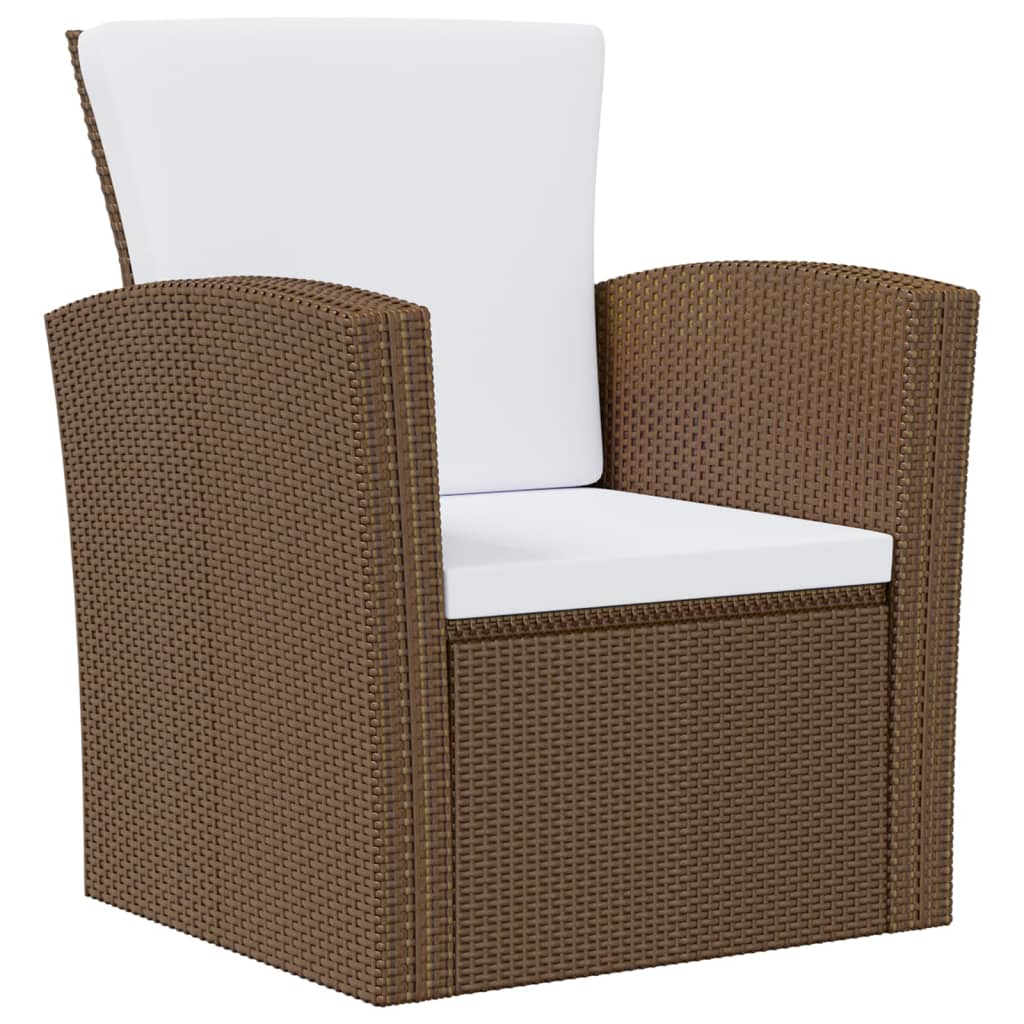 vidaXL Patio Lounge Set Sectional Sofa Set 4 Piece with Cushions Poly Rattan
