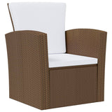vidaXL Patio Lounge Set Sectional Sofa Set 4 Piece with Cushions Poly Rattan