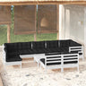 vidaXL Solid Pinewood Patio Lounge Set 10 Piece with Cushions Multi Colors