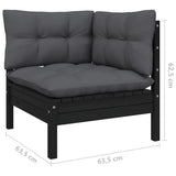 vidaXL Solid Pinewood Patio Lounge Set 10 Piece with Cushions Multi Colors