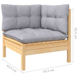 vidaXL Solid Pinewood Patio Lounge Set 9 Piece with Cushions Multi Colors