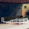 vidaXL Solid Pinewood Patio Lounge Set 9 Piece with Cushions Multi Colors
