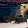 vidaXL Solid Pinewood Patio Lounge Set 9 Piece with Cushions Multi Colors