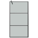 vidaXL Walk-in Shower Wall 45.3"x76.8" Dark ESG Glass Black