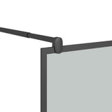 vidaXL Walk-in Shower Wall 45.3"x76.8" Dark ESG Glass Black