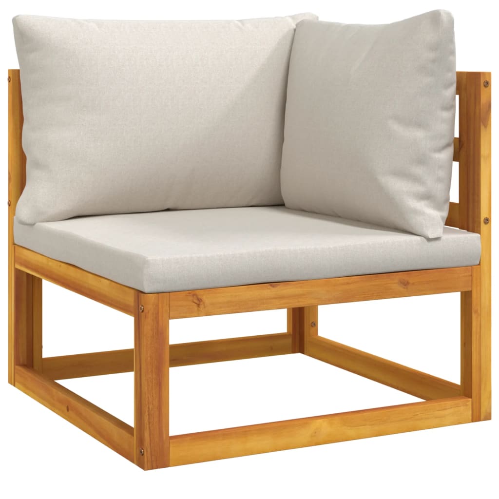 vidaXL 12 Piece Patio Lounge Set with Light Gray Cushions Solid Wood