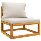 vidaXL 12 Piece Patio Lounge Set with Light Gray Cushions Solid Wood