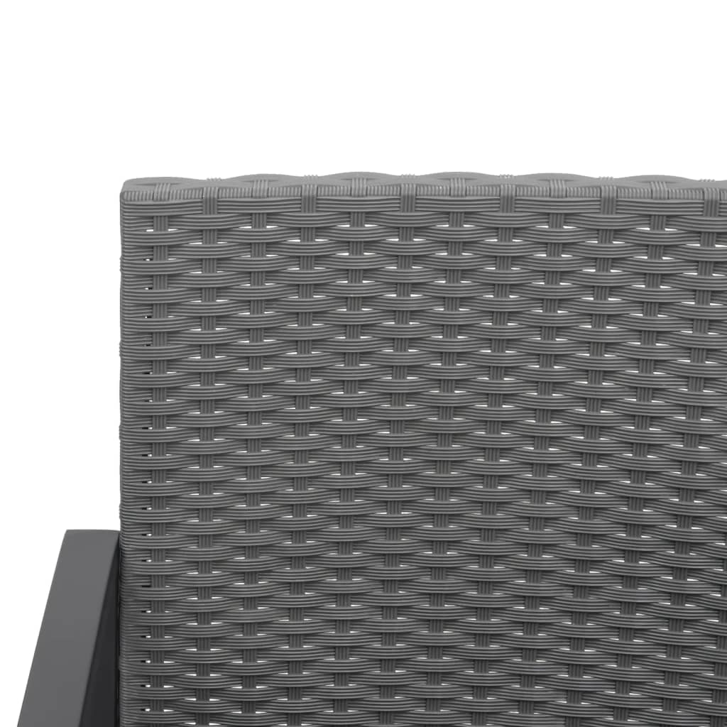 vidaXL Outdoor Bench 2-Seater Bench with Cushions for Porch Deck PP Rattan