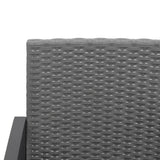 vidaXL Outdoor Bench 2-Seater Bench with Cushions for Porch Deck PP Rattan