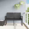vidaXL Outdoor Bench 2-Seater Bench with Cushions for Porch Deck PP Rattan