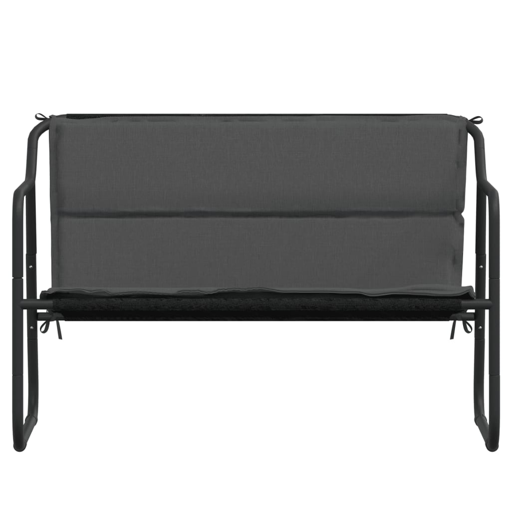 vidaXL 2-Seater Patio Bench with Cushion Anthracite Steel