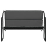 vidaXL 2-Seater Patio Bench with Cushion Anthracite Steel