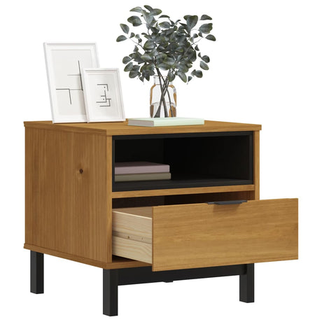 vidaXL Side Table FLAM 19.7"x19.7"x19.7" Solid Wood Pine-1