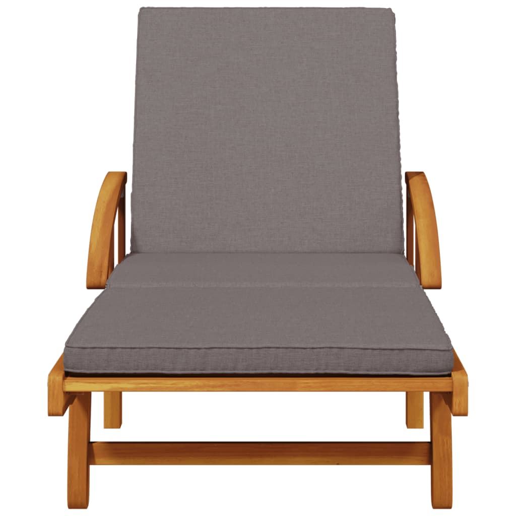 vidaXL Sun Loungers 2 pcs with Cushions 78.7"x26.8"x32.7" Solid Wood Acacia