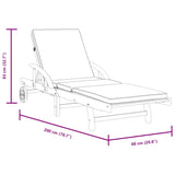 vidaXL Sun Loungers 2 pcs with Cushions 78.7"x26.8"x32.7" Solid Wood Acacia