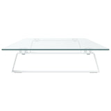 vidaXL Monitor Stand Desktop Computer Screen Riser Tempered Glass and Metal