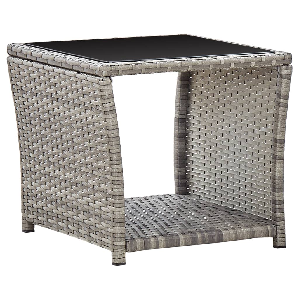 vidaXL 2 Piece Patio Dining Set with Cushions Gray Poly Rattan
