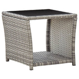 vidaXL 2 Piece Patio Dining Set with Cushions Gray Poly Rattan