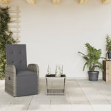 vidaXL 2 Piece Patio Dining Set with Cushions Gray Poly Rattan