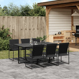 vidaXL Patio Dining Set Table and Chair Garden Outdoor Furniture Black Textilene