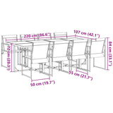 vidaXL Patio Dining Set Table and Chair Garden Outdoor Furniture Black Textilene